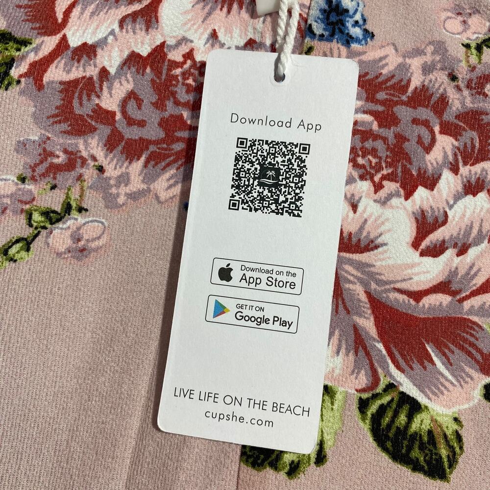 NWT Cupshe pink floral cold shoulder blouse with lace details - Women's 0X - Picture 8 of 11